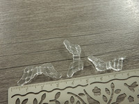Akryylihelmi siivet, 29x12mm, kirkas, 10kpl