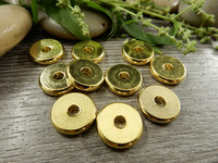 Metallihelmi litteä, 12mm, kulta, 10kpl