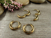 Korvakorurengas, 13x2.5mm, rst/kulta, 1pari