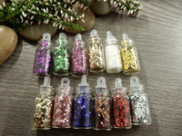 Glitter setti, 12 eri väriä, n.10g, 1kpl