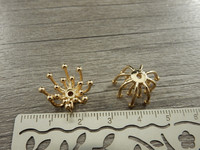 Helmihattu kukka, 15x16x6mm, vaaleakulta, 5kpl