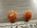 Pom pom riipus, 17x14mm, oranssi/kulta, 1kpl