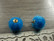 Pom pom riipus, 17x14mm, turkoosi/kulta, 1kpl