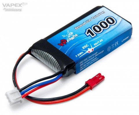 Vapex 1000mAh 7.4V, 25C Lipo (JST) (LP009F)
