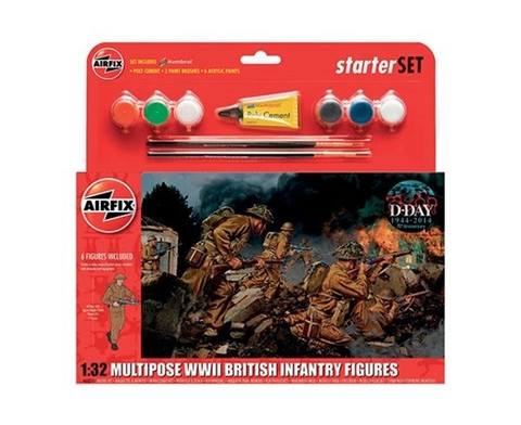 Airfix Multipose WWII British Infantry Figures 1:32 Starter set
