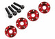 LaTrax Wheel Nut Washer Alu Red w/ Screws (4) (7668R)
