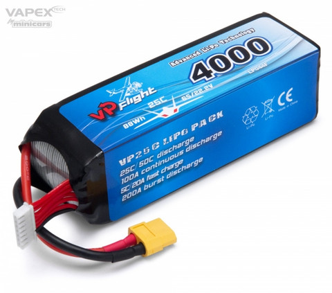 LiPo 4000mAh 22,2V 25C (XT60) (LP044FXT)
