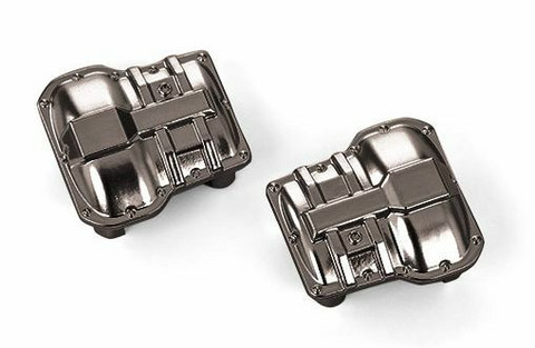 TRX4M DifferentIal Cover Front/Rear Musta Chrome 2 kpl (9738-BLKCR)