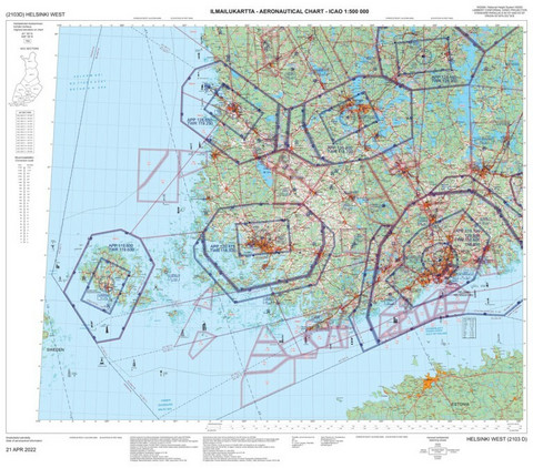 Helsinki West, 20 APR 2023, VFR-ilmailukartta - UUSI