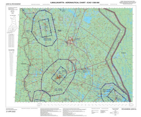 Rovaniemi, 20 APR 2023, VFR-ilmailukartta - UUSI