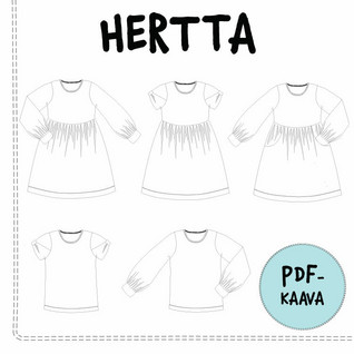 PDF-kaava, Hertta mekko ja pusero 92-140 cm