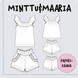 Paperikaava, Minttu&Maaria toppi ja shortsit 98-158 cm