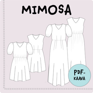 PDF-kaava, aikuisten MIMOSA-mekko 32-56