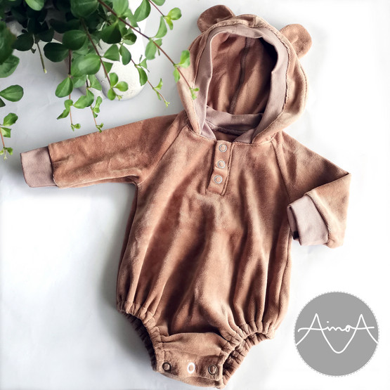 Paperikaava, Metsän väki hupullinen romper, 56-98 cm