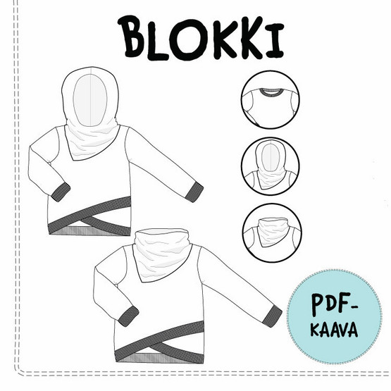 PDF-kaava, Blokki pusero 92-158 cm