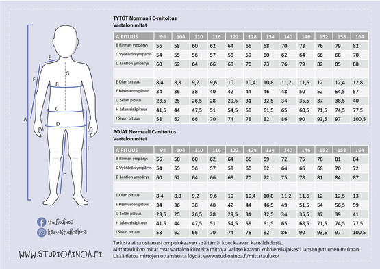 PDF-kaava, Blokki pusero 92-158 cm