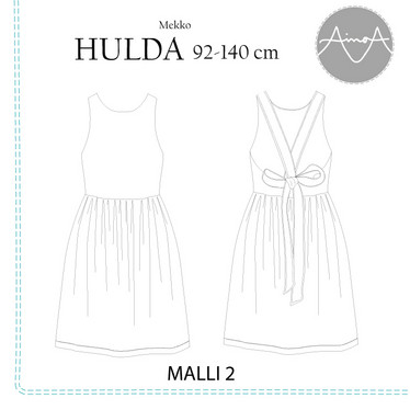 PDF-kaava, Hulda mekko 92-140cm