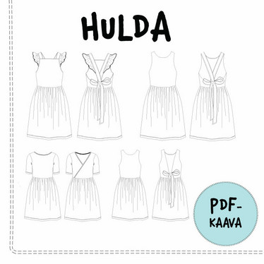 PDF-kaava, Hulda mekko 92-140cm