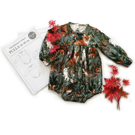 PDF-pattern, Pulla romper with long sleeves