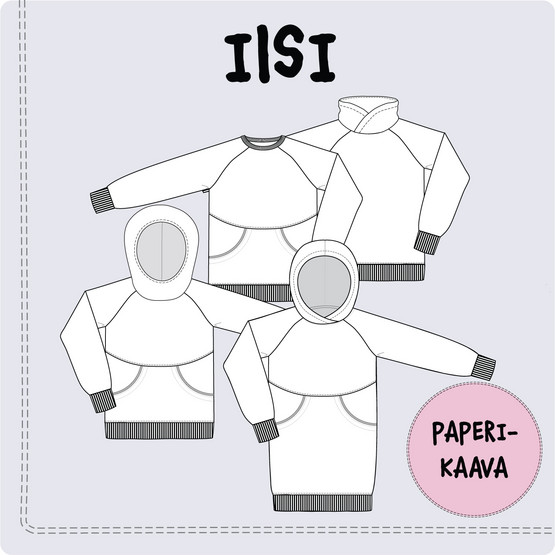 Paperikaava, Iisi, lasten collegepusero 98-164cm
