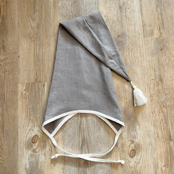Pellava tonttulakki bonnet, Grey