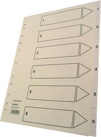 Hakemisto Talex 1-6 A4 valkoinen kartonki