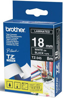 Brother teippi TZ-345 18mmx8m valkoinen/musta