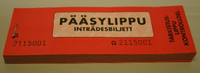 Pääsylippu numeroitu punainen