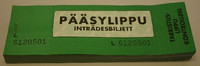Pääsylippu numeroitu vihreä