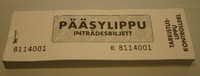 Pääsylippu numeroitu valkoinen