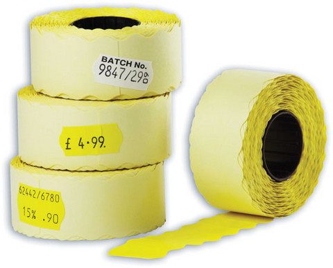 Hinnoittelukoneen etiketti 26x12 keltainen irtoava