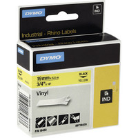 Dymo Rhino 18433 vinyyliteippi 19mm musta/keltainen