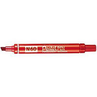 Pentel N60 huopakynä viisto 1-5mm permanent punainen 12kpl