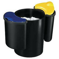 Lajitteluroskakori 3-osainen 16L + 2x4,5L musta