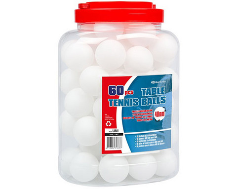 Valkoinen ABS-tason pöytätennispallo 60kpl
