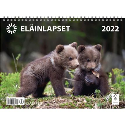 Eläinlapset seinäkalenteri 2022 290 x 420 mm