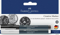 Creative Marker merkintäkynä riippupakattu valkoinen/musta 2 kynää/pakkaus