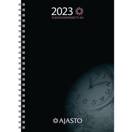 Ajasto Yleisvuosipaketti A5 2023 musta 148 x 210mm