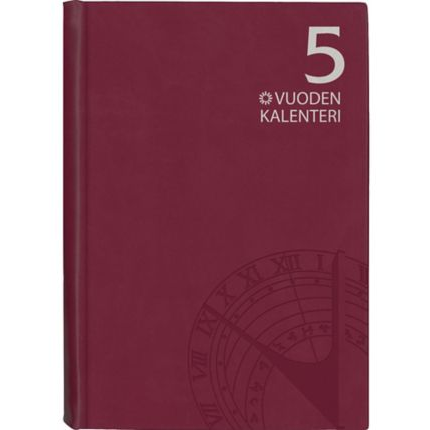 5 vuoden kalenteri päiväämätön viininpunainen 148 x 210mm