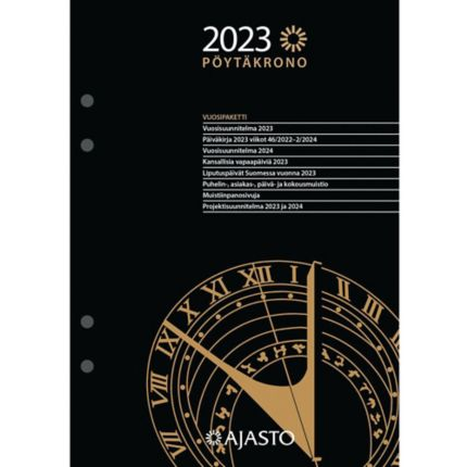 Pöytäkrono vuosipaketti 2023 musta 148 x 210mm