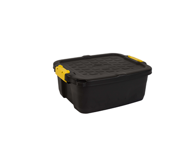 Varastolaatikko Heavy Duty kannella 24 litraa musta