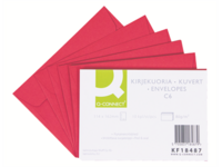 Joulunpunainen kirjekuori C6, 10kpl paketti