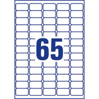 Avery lasertarra 38.1x21.2mm kirkas 65-osainen, 1625 tarraa