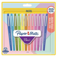 Papermate Flair kuitukärkikynä 0,7 mm pastellivärivalikoima, 1 kpl=12 kynää
