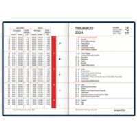 Ajastaika 2024 taskukalenteri 72 x 102mm tummansininen