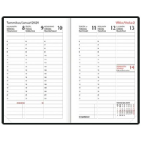 Futura Time 2024 taskukalenteri musta 82 x 128 mm