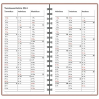 Agenda 2024 taskukalenteri ruusukulta 85 x 162 mm