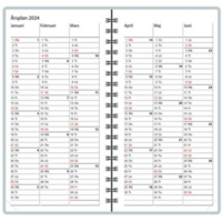 Ajasto Agenda 2024 taskukalenteri ruotsinkielinen 85 x 162 mm