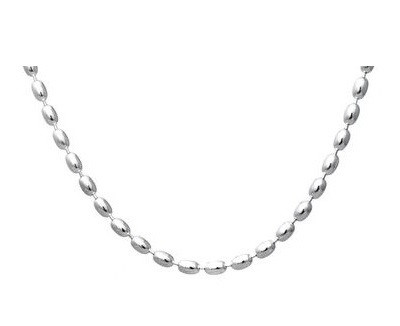 Hopeinen oliiviketju 3mm / 80cm