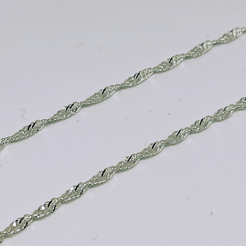 Hopeinen singaporeketju 2,1mm / 42cm